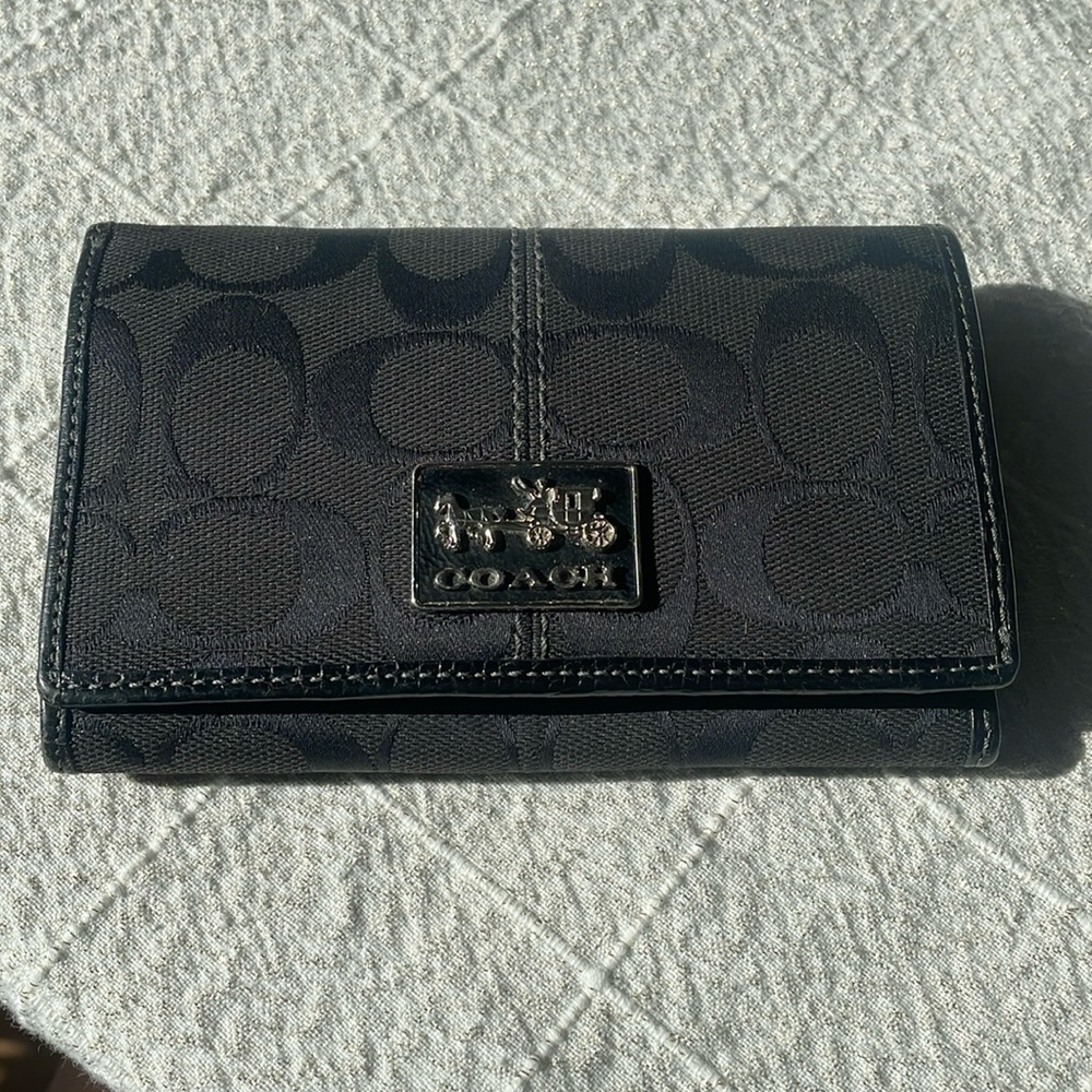 Like new black Coach leather wallet